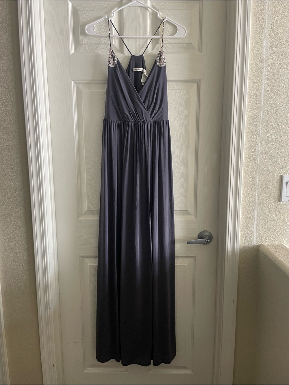 Laundry by Design Charcoal Maxi Dress with Embellished Straps